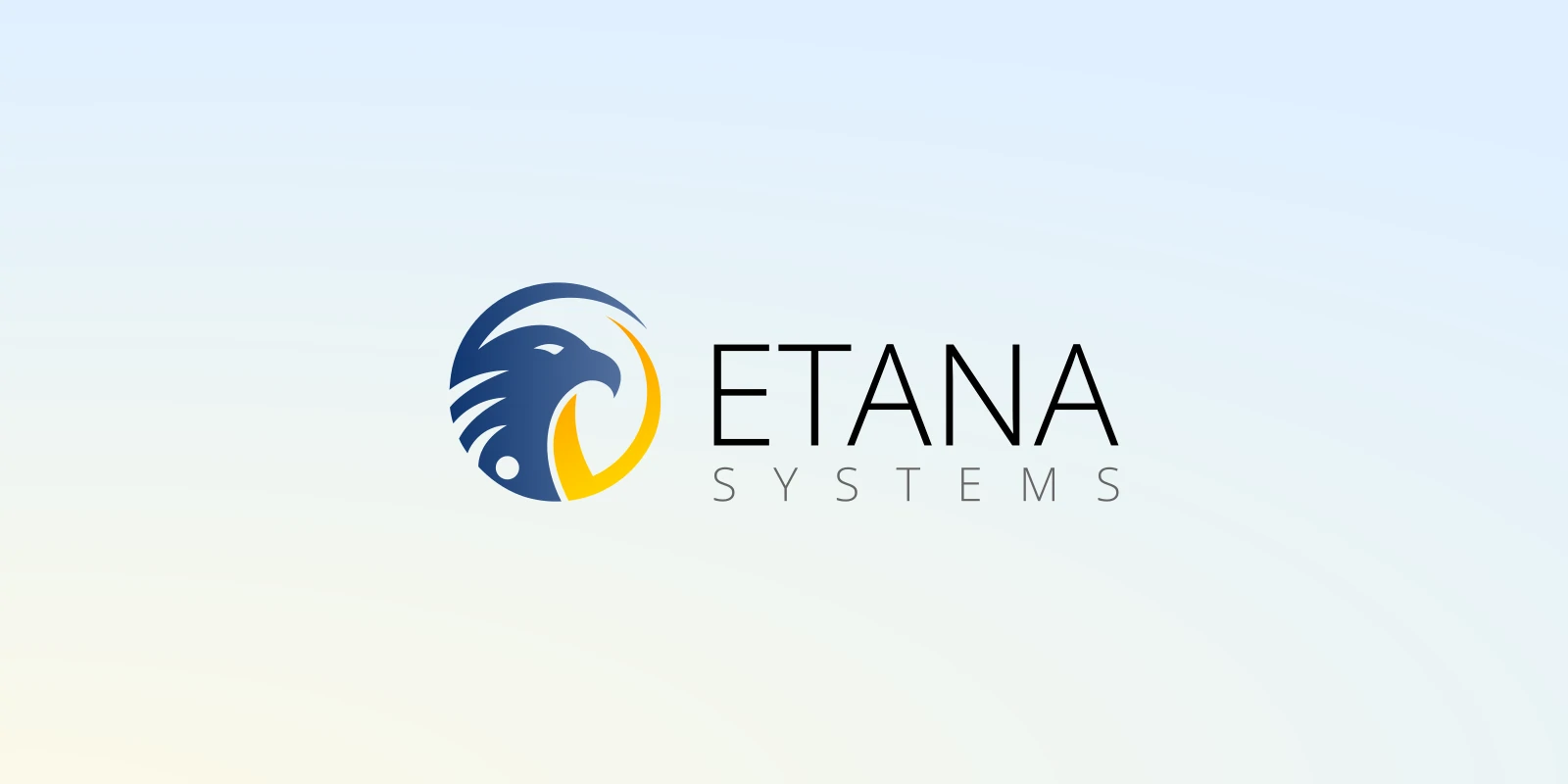 Wallpaper with gradient background from light yellow to light blue with company logo of ETANA SYSTEMS on top