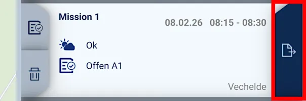 Button zum Exportieren von Protokollen im ETANA SkyCompanion